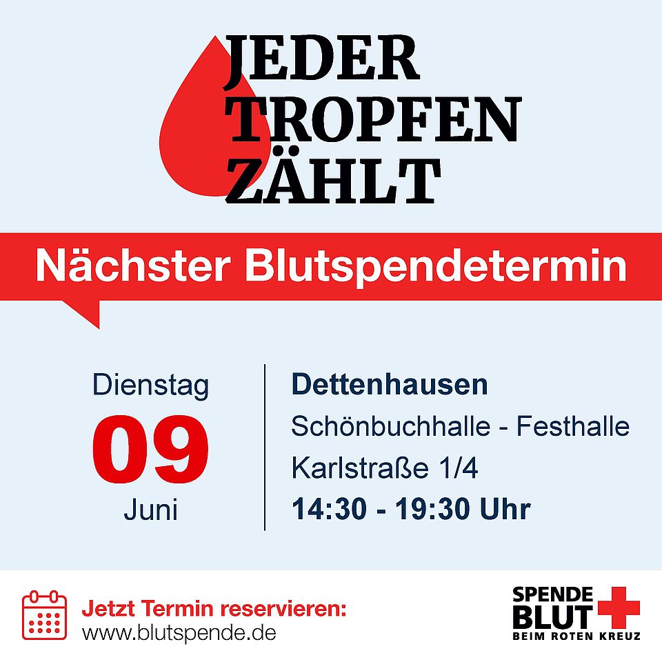 Blutspendeplakat 09. Juni