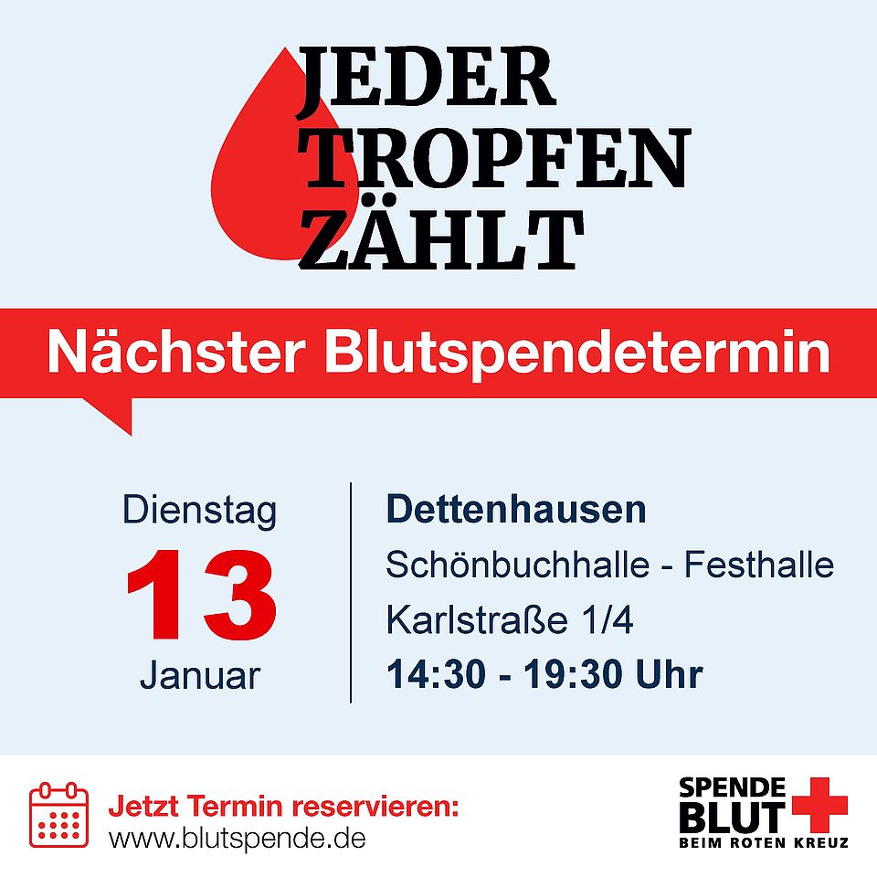 Plakat Blutspende 13.01.2026